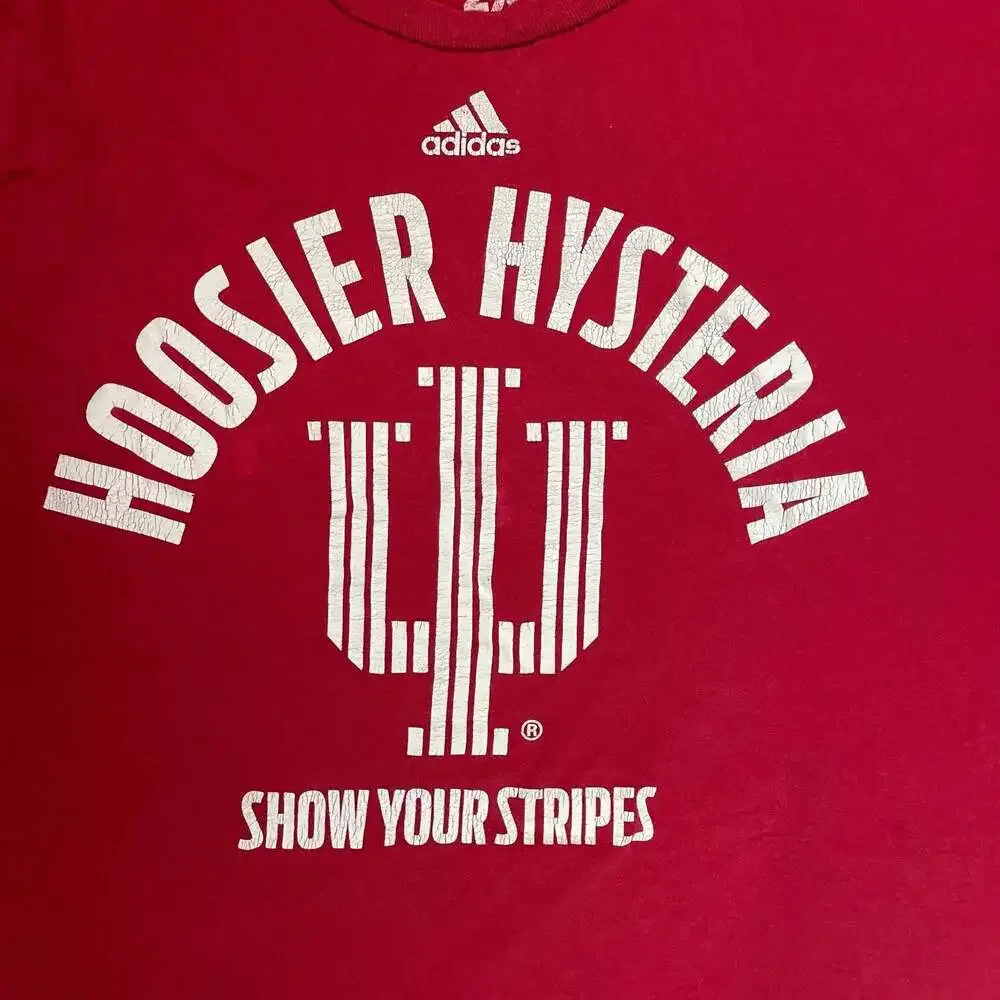 Title: Adidas Indiana Hoosiers T Shirt Red 2XL IU Basketball Graphic